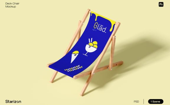 海滩甲板椅模型样机 (PSD)