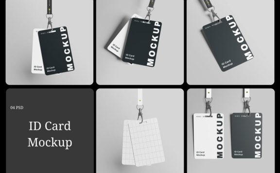 工牌设计模型样机 (PSD,PDF)