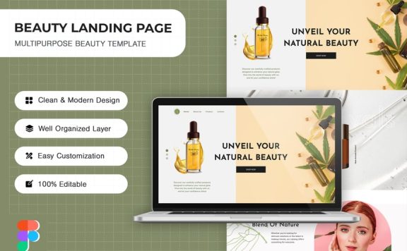 护肤与美容着陆页面 (FIG)