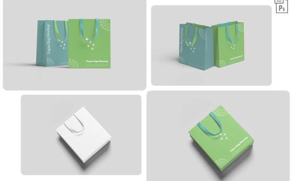 纸袋模型样机 (PSD,PDF)