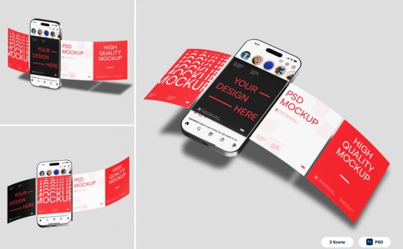 Instagram UI设计模型样机 (PSD)