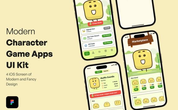 现代角色游戏应用APP UI KIT (FIG)