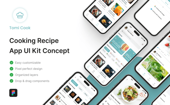 烹饪食谱应用 APP UI KIT (FIG)