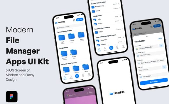 现代文件管理器应用 APP UI KIT (FIG)