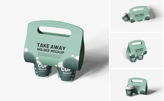 饮料打包样机盒 (PSD)