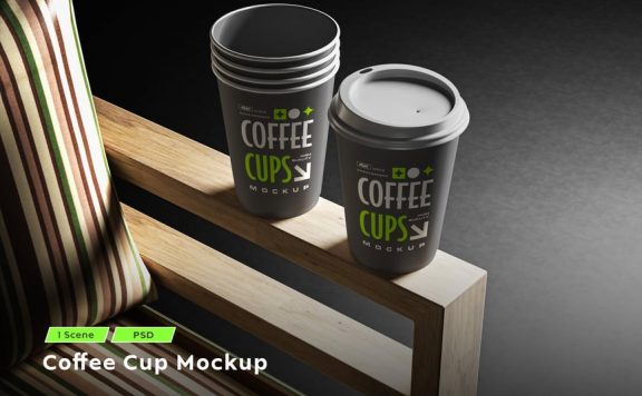 纸杯咖啡杯模型样机 (PSD)
