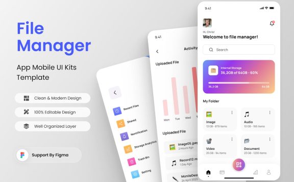 文件管理器应用APP UI KIT (FIG)
