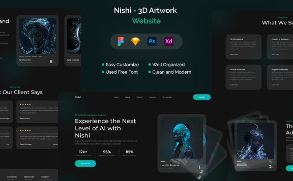 3D 艺术品网站 (FIG,PSD,SKETCH,XD)