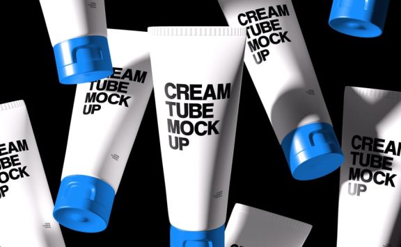 护肤品包装模型样机 (PSD)