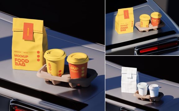 咖啡杯杯模型样机 (PSD)