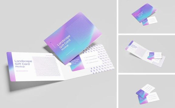 景观礼品卡模型样机 (PSD,PDF)