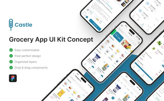 杂货生鲜电商应用 APP UI KIT (FIG)