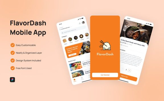 送餐 – 移动应用 APP UI KIT (FIG)