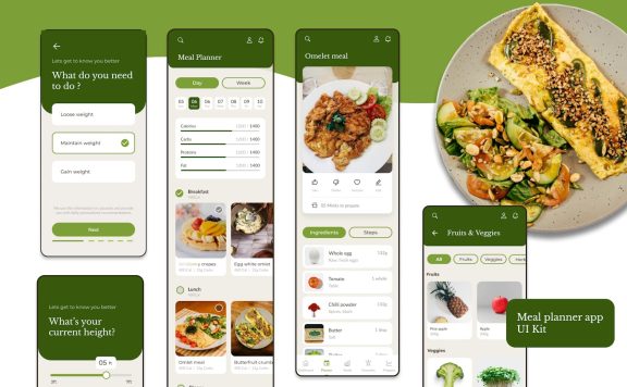 膳食计划移动应用 APP UI KIT (FIG)
