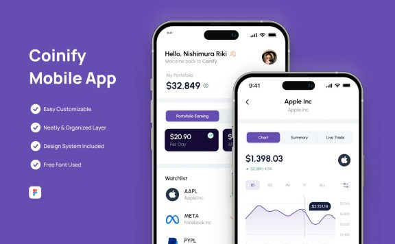 投资移动应用 APP UI KIT (FIG)