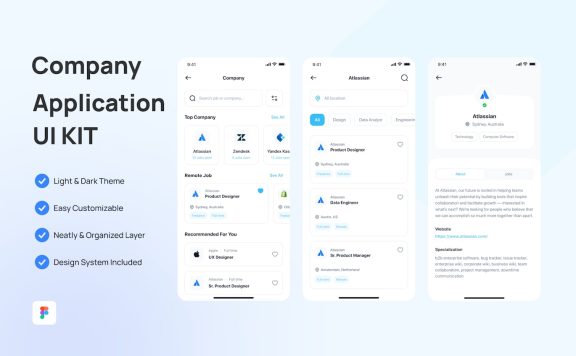 企业管理移动应用 APP UI KIT (FIG)