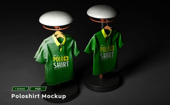 马球衬衫样机 (PSD)