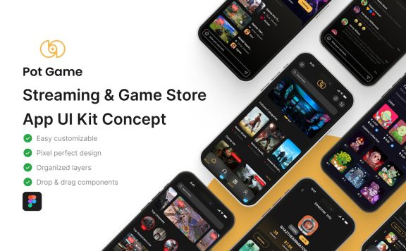 流媒体和游戏商店应用 APP UI KIT (FIG)