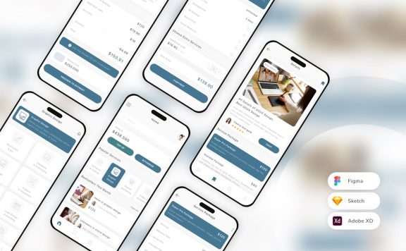 自由职业者移动应用APP UI KIT (SKETCH,FIG,XD)