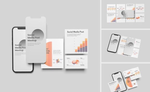 Instagram Post模型样机 (PSD,PDF)