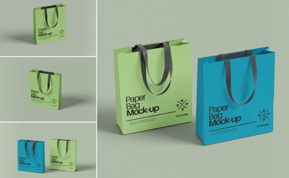 纸袋模型样机 (PSD,PDF)