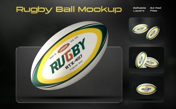 橄榄球模型套装样机 (PSD)