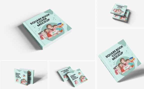 方形封面模型样机 (PSD)