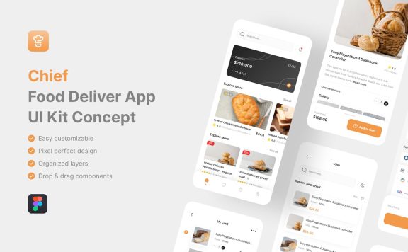 送餐应用 APP UI KIT (FIG)