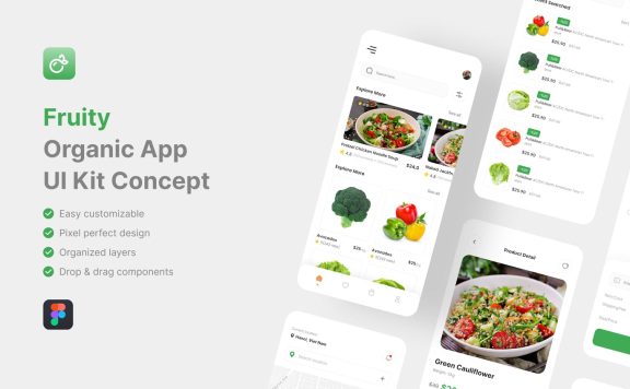 有机蔬菜生鲜应用 APP UI KIT (FIG)