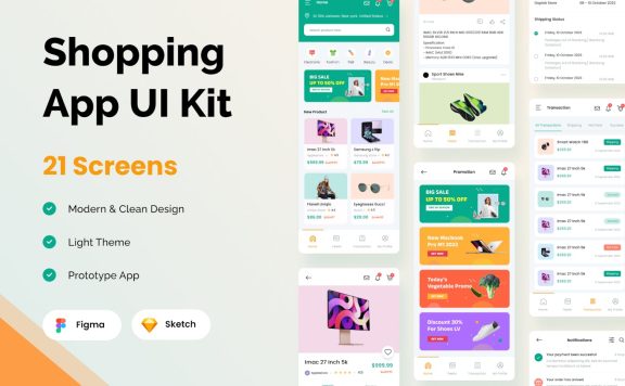 购物移动应用APP UI KIT (FIG,SKETCH)