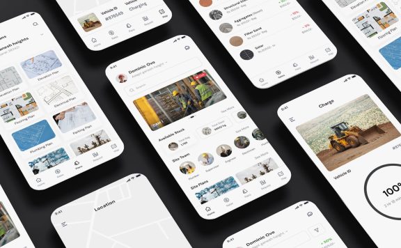 智能施工，AI建筑监控应用APP UI KIT (FIG,SKETCH,XD,SVG,PSD)
