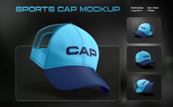 卡车司机帽品牌模型套件样机 (PSD)