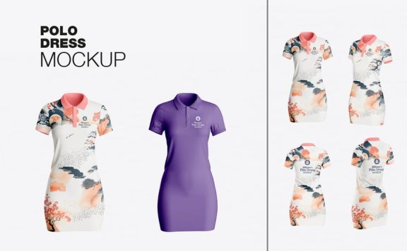 女子马球裙模型样机 (PSD)