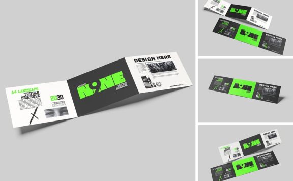 A4风景画册手册模型样机 (PSD,PDF)