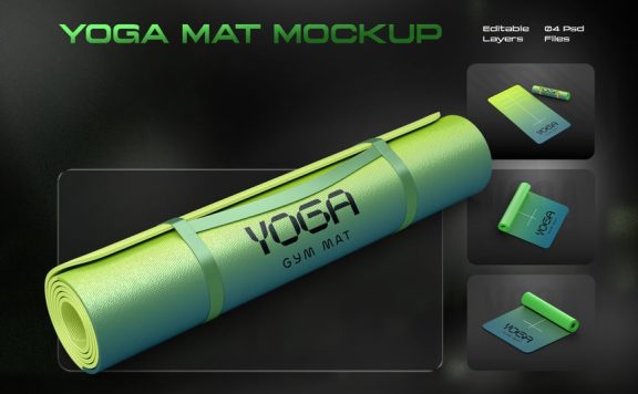 瑜伽健身垫模型套件样机 (PSD)