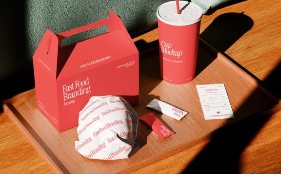 快餐品牌模型样机 (PSD)