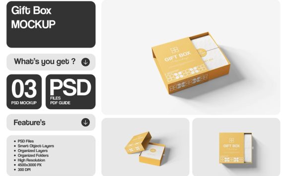 礼品盒模型样机 (PSD)