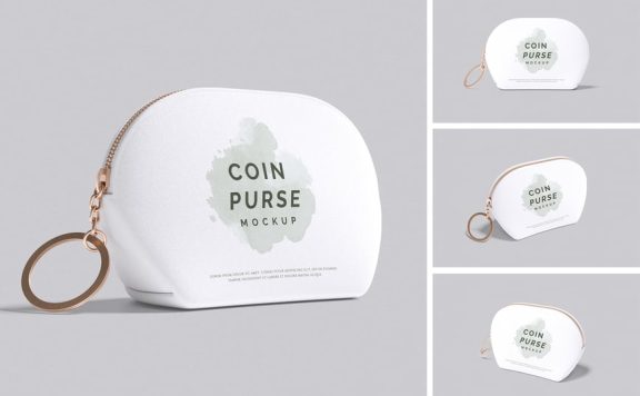 零钱硬币钱包模型样机 (PSD,PDF)