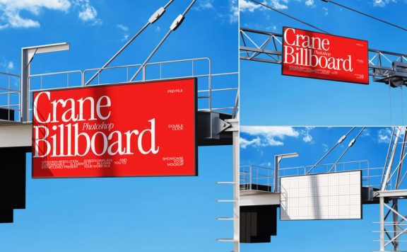 起重机广告牌模型样机 (PSD)