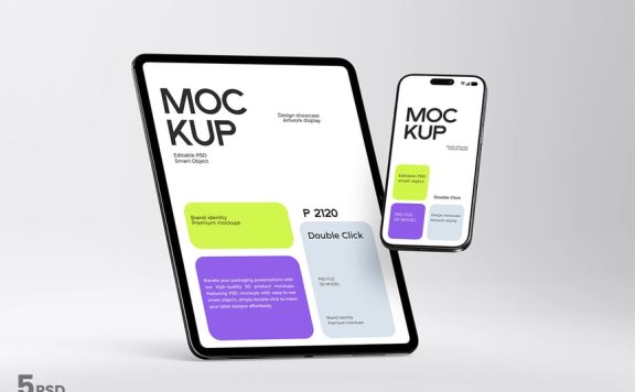 iPad和iPhone手机模型样机 (PSD)