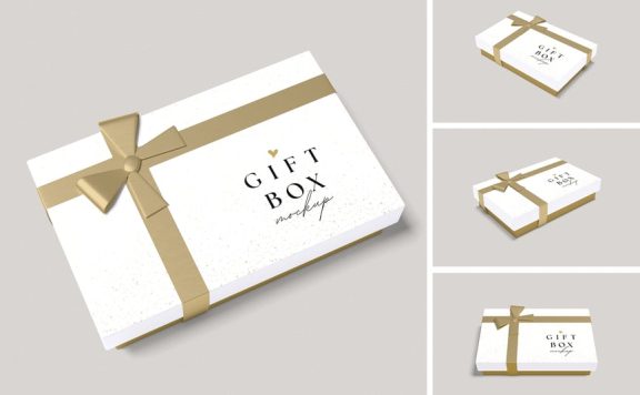 礼品盒模型样机 (PSD,PDF)