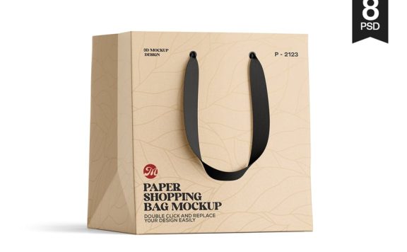 纸购物袋PSD模型样机 (PSD)