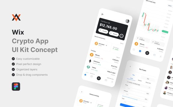 Wix – 加密应用 App UI Kit (FIG)