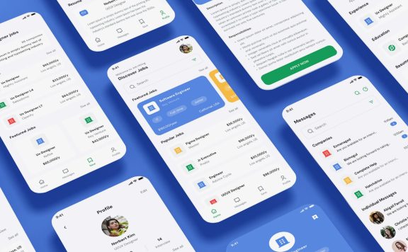 招聘、招聘、工作招聘、就业应用APP UI KIT (FIG,SVG,XD,SKETCH,PSD)