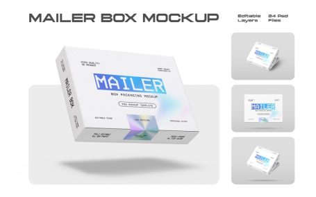 纸质邮件盒包装模型集样机 (PSD)