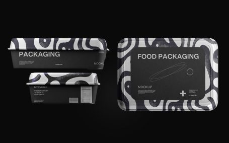 外卖食品盒包装模型样机 (PSD)