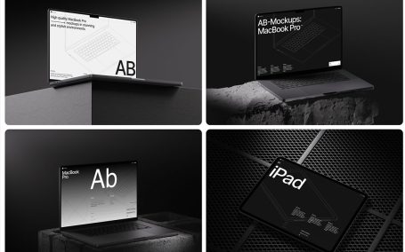 3.3GB高端的 MacBook、iPad 和 iPhone 2025系列样机合集下载（PSD,Sketch,Fig）