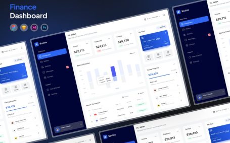 金融仪表板网页UI模板