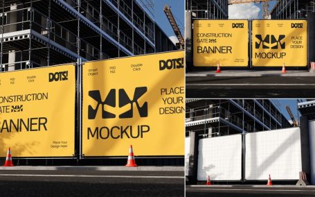 建筑横幅模型样机 (PSD)