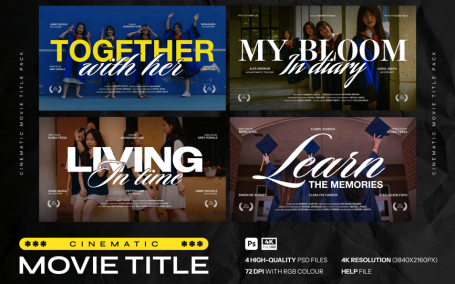 年鉴电影广告电影标题样机 (PSD)